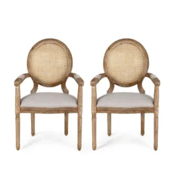 Set Of 2 Judith French Country Wood And Cane Upholstered Dining Chairs - Christopher Knight Home -Furniture Store GUEST 2c59c3e5 33ce 4547 a3fa 43c58b06465c