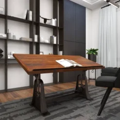 Industrial Teak Wood Console Table Brown - Olivia & May -Furniture Store GUEST 2c879e62 c9e4 402b 83e3 663b4be8d6e0