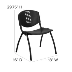 Emma And Oliver Black Plastic Office Side Stack Chair With Oval Cutout Back -Furniture Store GUEST 2d4865ba 8321 4775 a338 2baa1c5a0741