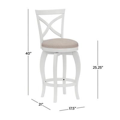 25" Ellendale Wood Counter Height Barstool White - Hillsdale Furniture 6 25" Ellendale Wood Counter Height Barstool White - Hillsdale Furniture - Image 4
