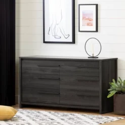 Tao 6-Drawer Double Dresser Gray Oak - South Shore