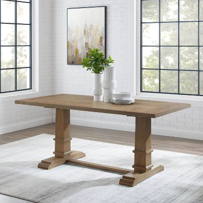 Joanna Rectangle Dining Table Rustic Brown - Crosley 6 Joanna Rectangle Dining Table Rustic Brown - Crosley - Image 4