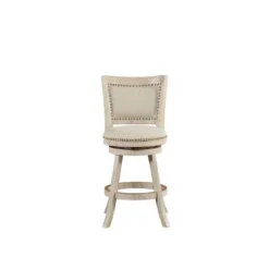 24" Melrose Swivel Counter Height Barstool Wire Brush Ivory - Boraam