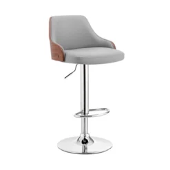 Asher Adjustable Counter Height Barstool With Faux Leather Chrome Finish - Armen Living -Furniture Store GUEST 2eebad53 169b 423b 99b6 ec8b3d086e3a