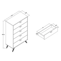 Kelson Wood 5 Drawer Chest Dark Gray/Gold - Baxton Studio -Furniture Store GUEST 2f1a5c86 1cb4 4d0f bf06 cf07e173a593