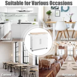 Costway Rolling Kitchen Cart Island Heavy Duty Storage Trolley Cabinet Utility White -Furniture Store GUEST 301bc2e3 915c 42c5 bc12 4b10e639d2c1