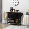 HOMCOM Rolling Kitchen Island On Wheels, Utility Serving Cart With Rubberwood Top, Towel Rack, Spice Rack And Storage Cabinet -Furniture Store GUEST 309486f9 37c4 42f4 8213 3f276ea52366