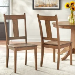 Set Of 2 Athens Dining Chairs Walnut - Lifestorey