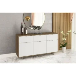 Montana 58 Inch Sideboard - Walnut And White - Polifurniture -Furniture Store GUEST 3178e577 1324 456c 8521 9513f8fc330d
