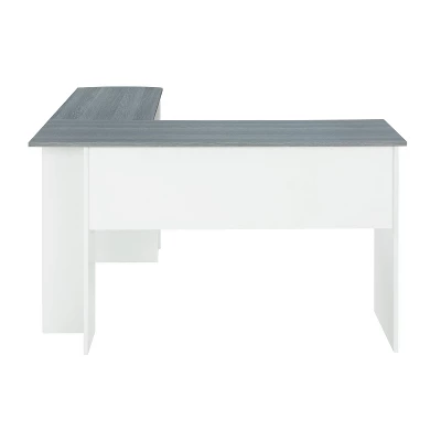 Modern L Shaped Desk With Side Shelves Gray - Techni Mobili 6 Modern L Shaped Desk With Side Shelves Gray - Techni Mobili - Image 4