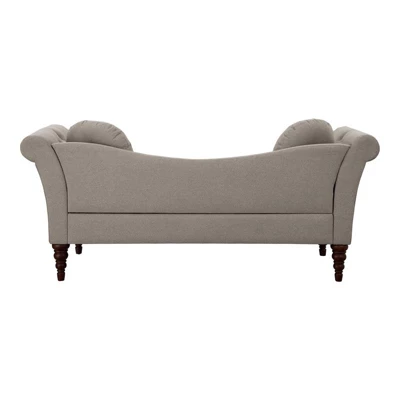 Adira 75" Traditional Fabric Settee With 2 Pillows In Brown - Lexicon 6 Adira 75" Traditional Fabric Settee With 2 Pillows In Brown - Lexicon - Image 4