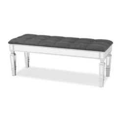 Hedia Fabric Upholstered And Wood Accent Bench - Baxton Studio -Furniture Store GUEST 320aa6a8 d3ed 4ff7 87eb b6665f22a445