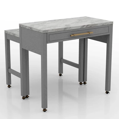 5pc Gardenside Expandable Counter Height Dining Table Set White/Light Gray/Beige - HOMES: Inside + Out 7 5pc Gardenside Expandable Counter Height Dining Table Set White/Light Gray/Beige - HOMES: Inside + Out - Image 5