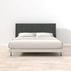 Glenwillow Home MCM Nailhead Trim Button Tufted MCM Wingback Upholstered Headboard -Furniture Store GUEST 3290175a 3c90 4cb7 83cf bf33d6040d9b