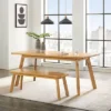 73" Shelburne Dining Table With Bench Warm Natural - Alaterre Furniture