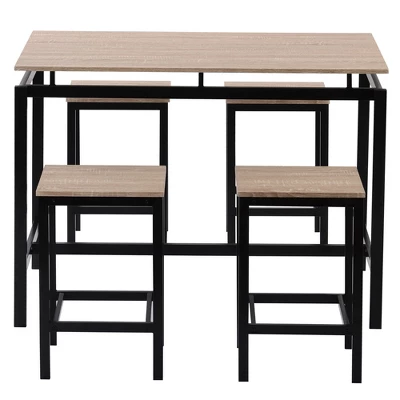 Modernluxe 5-Piece Kitchen Counter Height Table Set With 4 Chairs-Industrial 7 Modernluxe 5-Piece Kitchen Counter Height Table Set With 4 Chairs-Industrial - Image 5