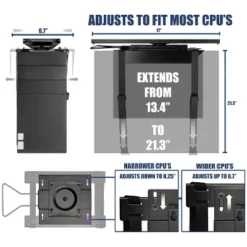 Mount-It! Under Desk CPU Mount With Adjustable Straps | Computer Tower Holder With Sliding Track And 360 Degree Swivel | 22 Lbs. Capacity | Black -Furniture Store GUEST 332bea76 1e96 4361 8ea0 a10f77322c35