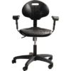 16"-21" Adjustable Height Polyurethane Task Office Chair With Arms Black- Hampden Furnishings