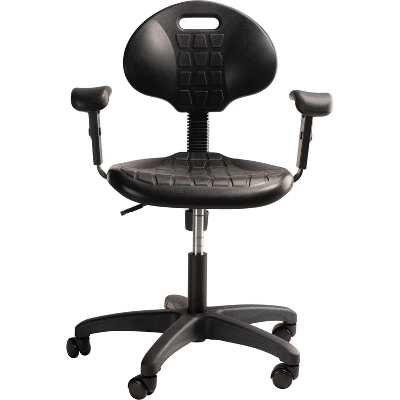 16"-21" Adjustable Height Polyurethane Task Office Chair With Arms Black- Hampden Furnishings 3 16"-21" Adjustable Height Polyurethane Task Office Chair With Arms Black- Hampden Furnishings