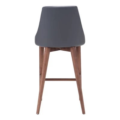 26" Wing Back Faux Leather Counter Height Barstool - Dark Gray - ZM Home 5 26" Wing Back Faux Leather Counter Height Barstool - Dark Gray - ZM Home - Image 3