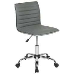Emma And Oliver Low Back Designer Armless Ribbed Swivel Task Office Chair -Furniture Store GUEST 34b755b6 b6f9 4005 adb2 3a20d34ebc77