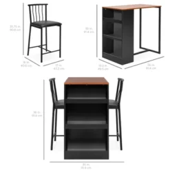 Best Choice Products 3-Piece Wooden Counter Height Dining Table Set For Kitchen, Dining Room W/ Storage -Furniture Store GUEST 357a4d6c 3d8b 4ec1 9666 aeb3ea9e7569