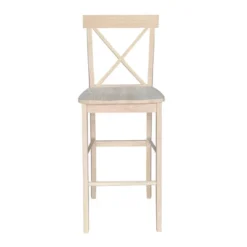 X Back Counter Height Barstool Unfinished - International Concepts -Furniture Store GUEST 35b4f058 1892 45ec a165 746484e1e5b0