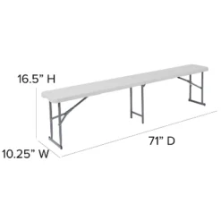 Emma And Oliver 10.25"Wx71"L Portable Bi-Fold Granite White Plastic Bench 11 Emma And Oliver 10.25"Wx71"L Portable Bi-Fold Granite White Plastic Bench -Furniture Store GUEST 360f38ef cb52 45bf bbe6 4885bb81d760 1
