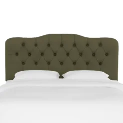 King Tufted Headboard Velvet Loden - Skyline Furniture
