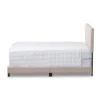 Full Brookfield Modern And Contemporary Fabric Upholstered Grid Tufting Bed - Baxton Studio