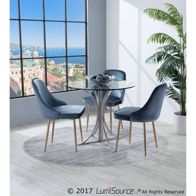 Set Of 2 Marcl Contemporary Dining Chair Gold/Blue - LumiSource 10 Set Of 2 Marcl Contemporary Dining Chair Gold/Blue - LumiSource - Image 8