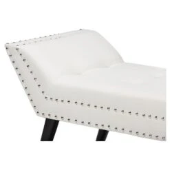 Tamblin Modern And Contemporary Faux Leather Upholstered Large Ottoman Seating Bench - White - Baxton Studio -Furniture Store GUEST 37913775 450c 446a a532 0e6cd2c29cc7