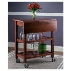 Jonathan Kitchen Cart Walnut - Winsome -Furniture Store GUEST 38219584 86d5 429b a230 b166ebe9d1db
