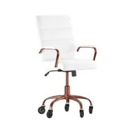 Flash Furniture Camilia Mid-Back Executive Swivel Office Chair With Arms, And Transparent Roller Wheels -Furniture Store GUEST 38a08a0d 4ae4 4b68 be12 011391df3499