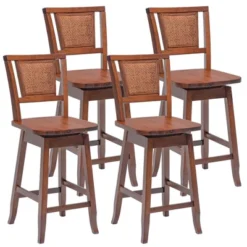 Costway Set Of 2/4 Swivel Bar Stools Counter Height Rubber Wood Pub Chairs W/ Rattan Back 20 Costway Set Of 2/4 Swivel Bar Stools Counter Height Rubber Wood Pub Chairs W/ Rattan Back -Furniture Store GUEST 38f9bdfe f7a8 4f06 abff 9dff56e25747