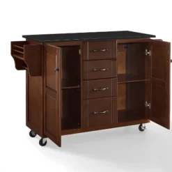 Eleanor Granite Top Kitchen Cart Mahogany/Black - Crosley -Furniture Store GUEST 3a410e12 87d2 470c 9376 e943f88d6770