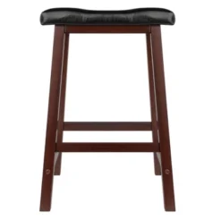 Mona Cushion Saddle Seat 24.84" Counter Height Barstool Hardwood/Toasted Walnut - Winsome