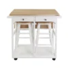 Square Hardwood Drop Leaf Table Top Breakfast Cart Natural/White - Flora Home -Furniture Store GUEST 3a74b8fd cef2 497f 9de1 5fc6a29957df