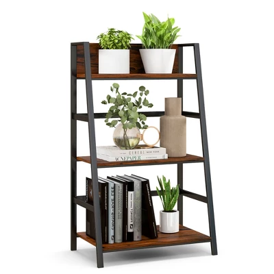 Costway 3-Tier Ladder Bookshelf Industrial Storage Rack Bookcase Plant Display Shelf 11 Costway 3-Tier Ladder Bookshelf Industrial Storage Rack Bookcase Plant Display Shelf - Image 9