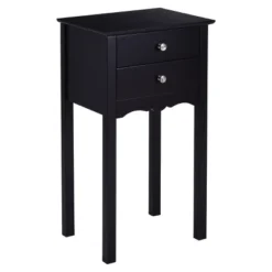 Costway 2 PCS Side Table End Accent Table Night Stand W/ 2 Drawers Black -Furniture Store GUEST 3ad86d8a 6552 4f13 9d82 c260208d4375