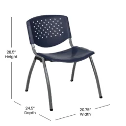 Emma And Oliver Home And Office Navy Plastic Stack Chair With Perforated Back - Guest Chair -Furniture Store GUEST 3b2903e7 e732 4068 b4e1 c5422b6f7d61