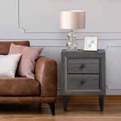 Costway Nightstand W/2 Drawers Multipurpose Retro Grey Bedside Table Fully Assembled 16 Costway Nightstand W/2 Drawers Multipurpose Retro Grey Bedside Table Fully Assembled -Furniture Store GUEST 3b61de66 f4c7 4bfd 8542 9ef0e7ccf4cc