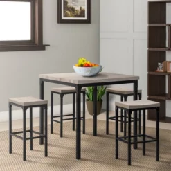 36" Counter Height Dining Table And Stool Set Gray/Black - The Urban Port -Furniture Store GUEST 3bc9b702 33a9 434a 86ed af561e2dc3be