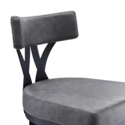 30" Natalie Faux Leather Metal Barstool Gray/Black - Armen Living 11 30" Natalie Faux Leather Metal Barstool Gray/Black - Armen Living -Furniture Store GUEST 3bdd0222 39d5 4f97 92d7 9cdce6171b16