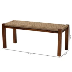 Hermes Natural Seagrass And Mahogany Wood Bench Walnut Brown - Bali & Pari -Furniture Store GUEST 3bea0cd4 c152 4003 bd20 27e25d9c2c89