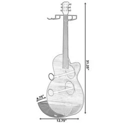 VintiquewiseBlack Metal Guitar Shaped Wine Rack Holder For Living Room, Dining, Or Entryway -Furniture Store GUEST 3da1b886 929f 40ad 9f10 45d2788735e1
