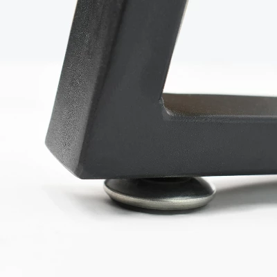 Mona+Bingo 7-Piece Black Rectangular Clear Tempered Transparent Glass Table With 6 Upholstered Side Chairs-Maison Boucle 6 Mona+Bingo 7-Piece Black Rectangular Clear Tempered Transparent Glass Table With 6 Upholstered Side Chairs-Maison Boucle - Image 4