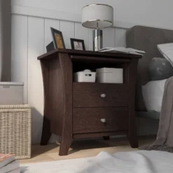 Banbridge 2 Drawer Nightstand With Open Shelf Espresso - HOMES: Inside + Out -Furniture Store GUEST 3f4d1979 5696 4629 8074 9f3daf5eb996