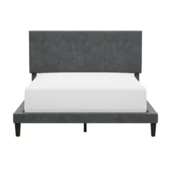 Muellen Upholstered Platform Bed With 2 Dual USB Ports Graphite Gray Vinyl - Hillsdale Furniture -Furniture Store GUEST 3f5a8fa7 5b71 4b1f 9879 674bf8e18dc0