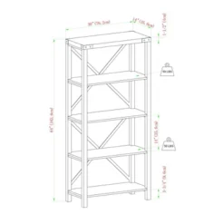 64" Sophie Industrial X Frame Bookshelf - Saracina Home 29 64" Sophie Industrial X Frame Bookshelf - Saracina Home -Furniture Store GUEST 4056ef5b a1ba 4723 8b3f 27d330c71048